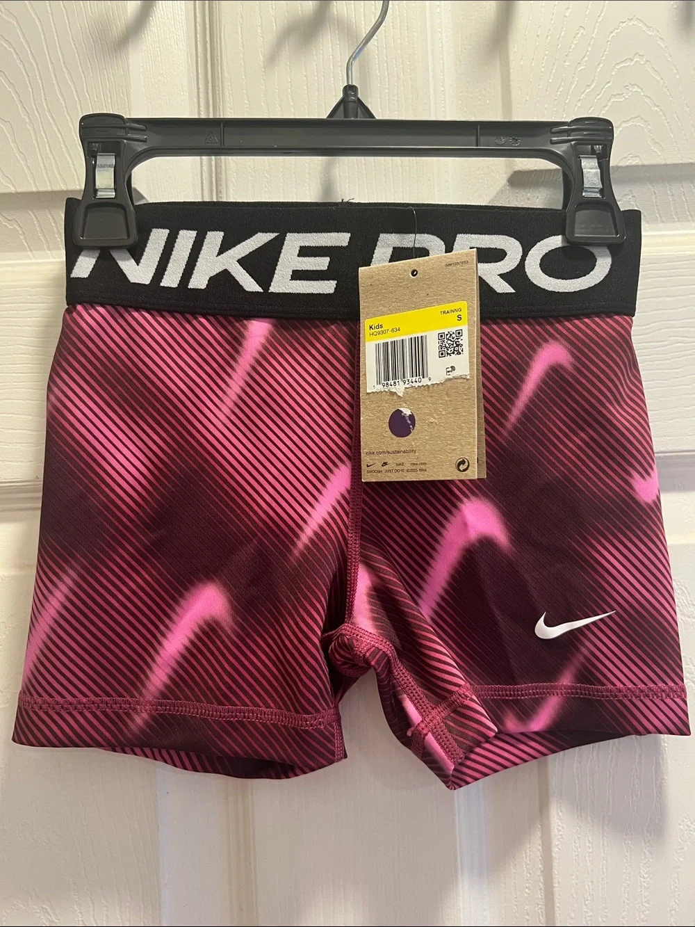 NWT Nike Pro Pink and Burgundy Girls' Athletic Compression Shorts